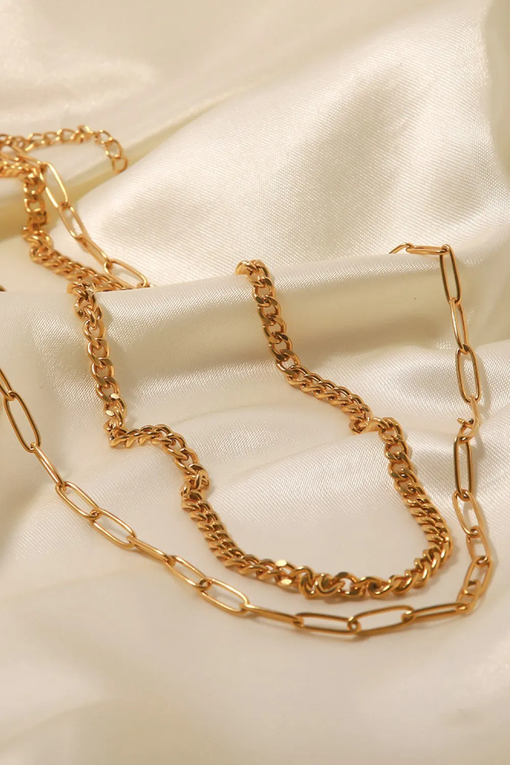 18K Gold Plated Layered Chain Necklace sold by Charming Charlie product image thumbnail 4