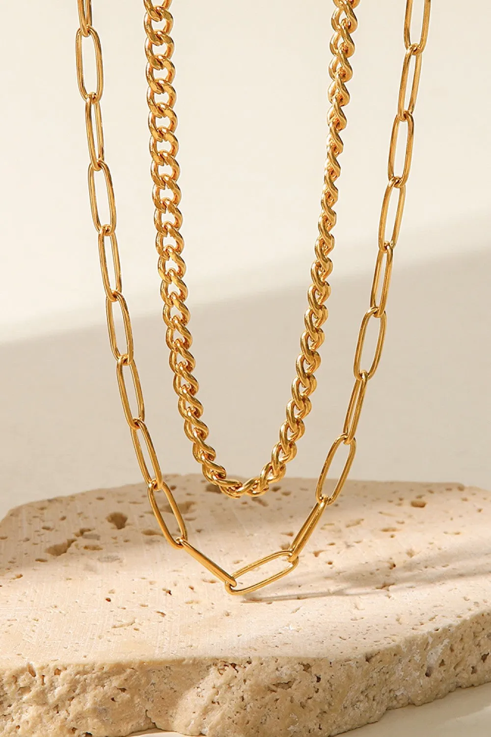 18K Gold Plated Layered Chain Necklace sold by Charming Charlie
