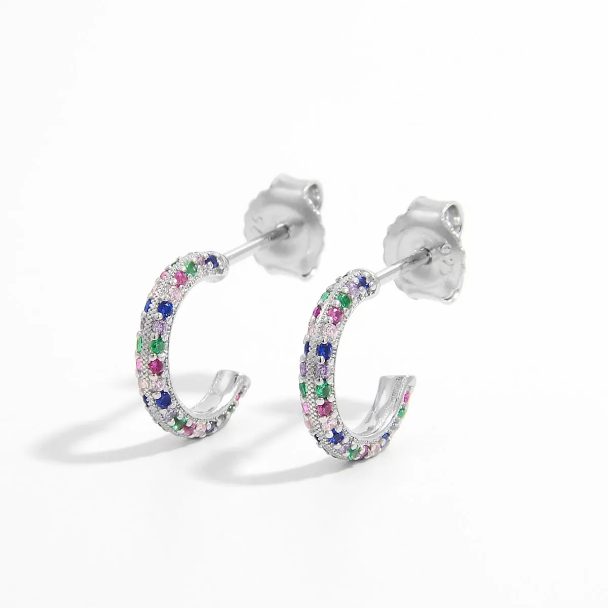 925 Sterling Silver Contrast Zircon Earrings sold by Charming Charlie product image thumbnail 2