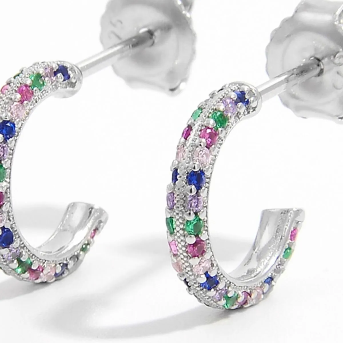 925 Sterling Silver Contrast Zircon Earrings sold by Charming Charlie product image thumbnail 4