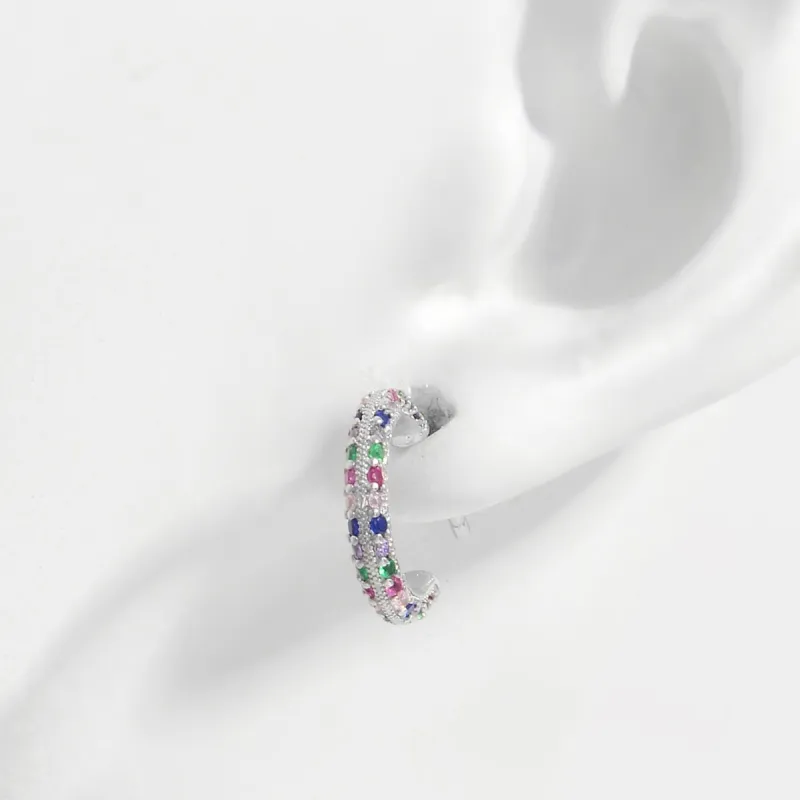 925 Sterling Silver Contrast Zircon Earrings sold by Charming Charlie