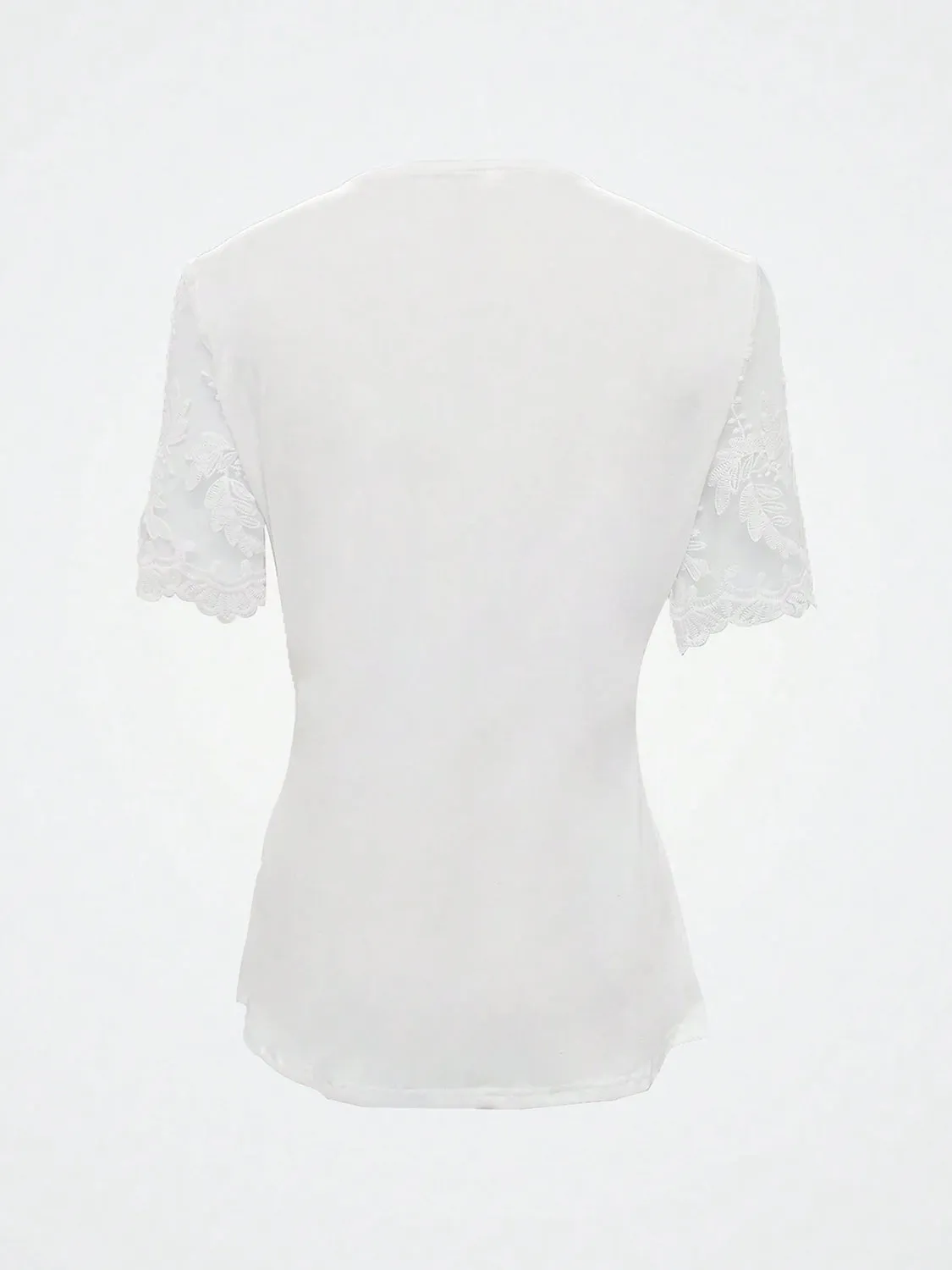 Notched Lace Short Sleeve Top sold by Charming Charlie product image thumbnail 2