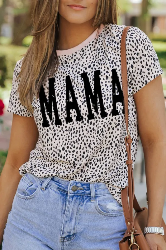 MAMA Animal Print Round Neck Short Sleeve T-Shirt sold by Charming Charlie
