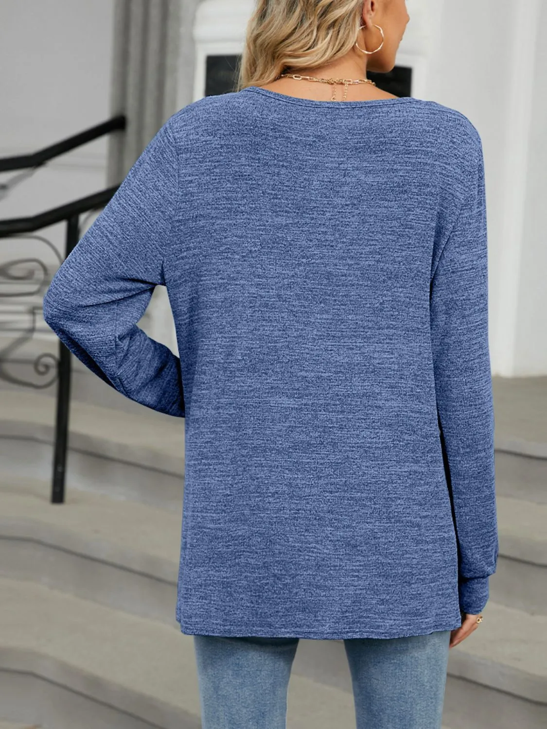 Cutout Round Neck Long Sleeve T-Shirt sold by Charming Charlie product image thumbnail 2