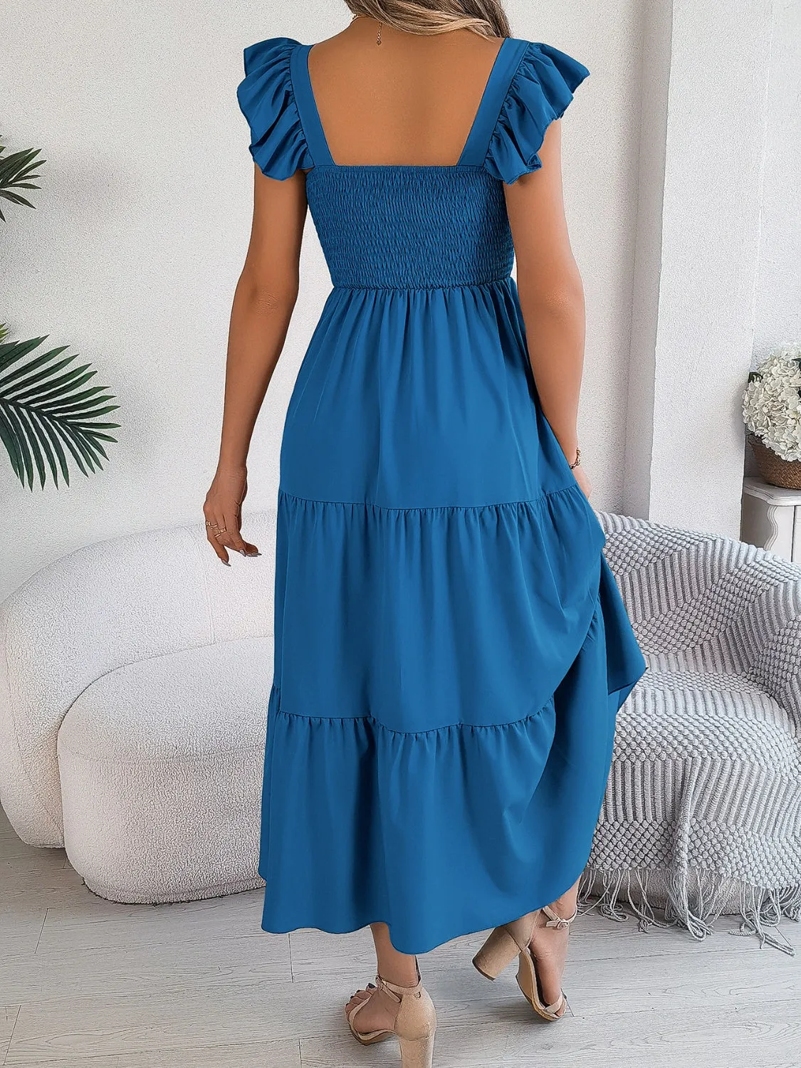 Smocked Square Neck Cap Sleeve Midi Dress sold by Charming Charlie product image thumbnail 2