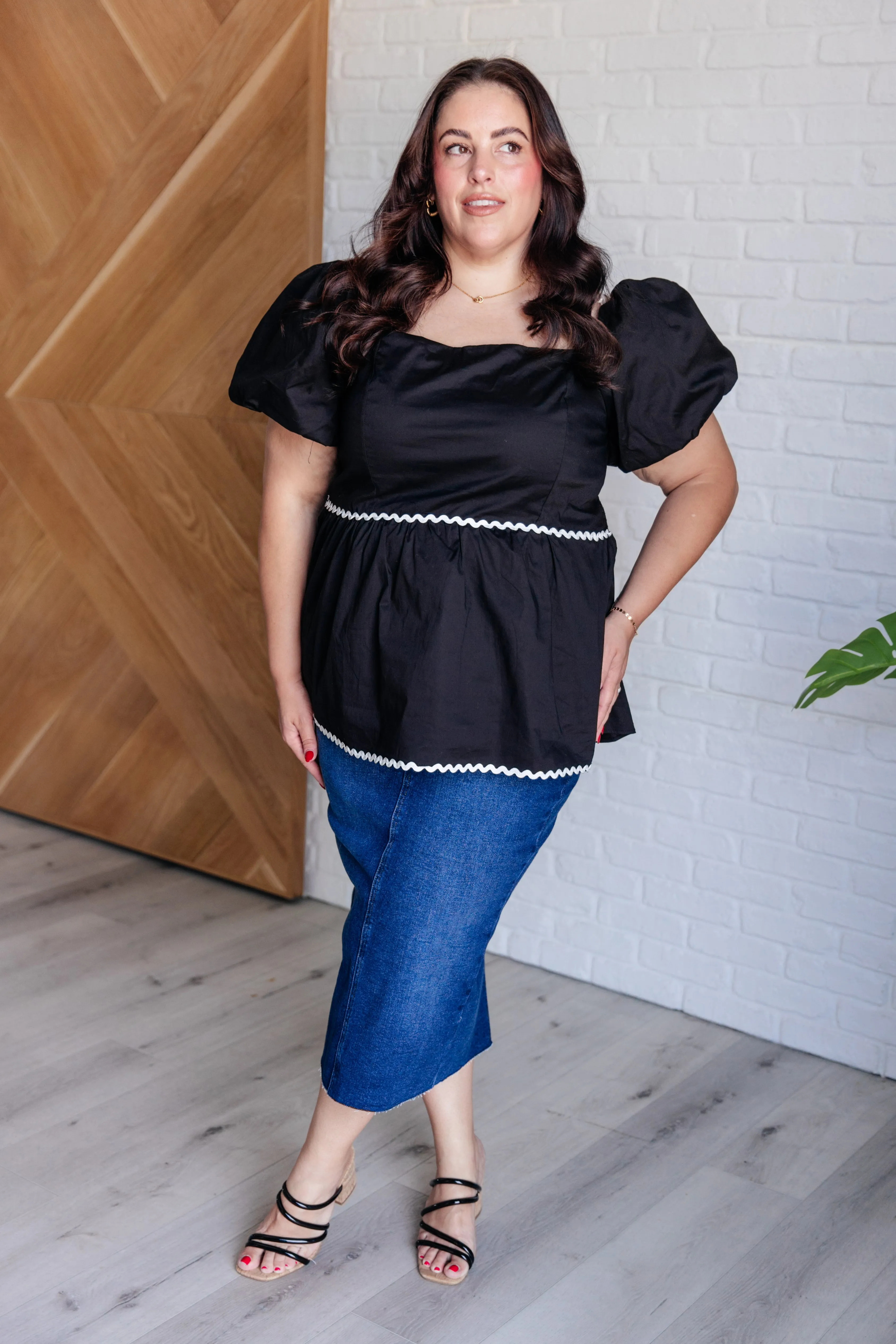 Her Favorite Records Balloon Sleeve Blouse sold by Charming Charlie product image thumbnail 2