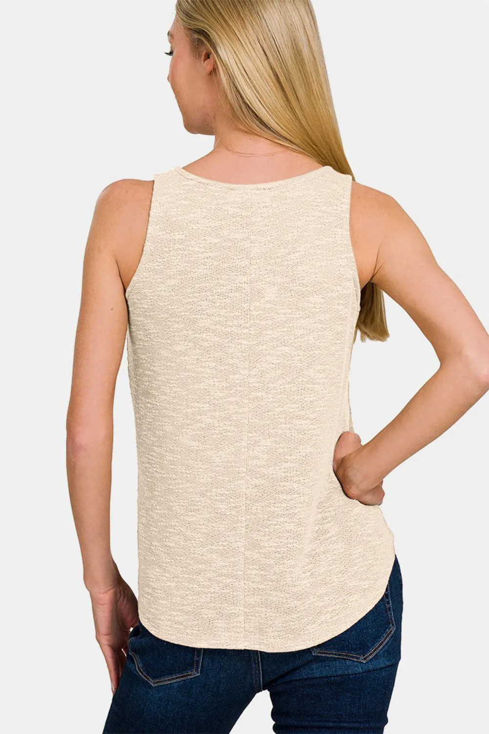 Zenana V-Neck Curved Hem Tank sold by Charming Charlie product image thumbnail 2