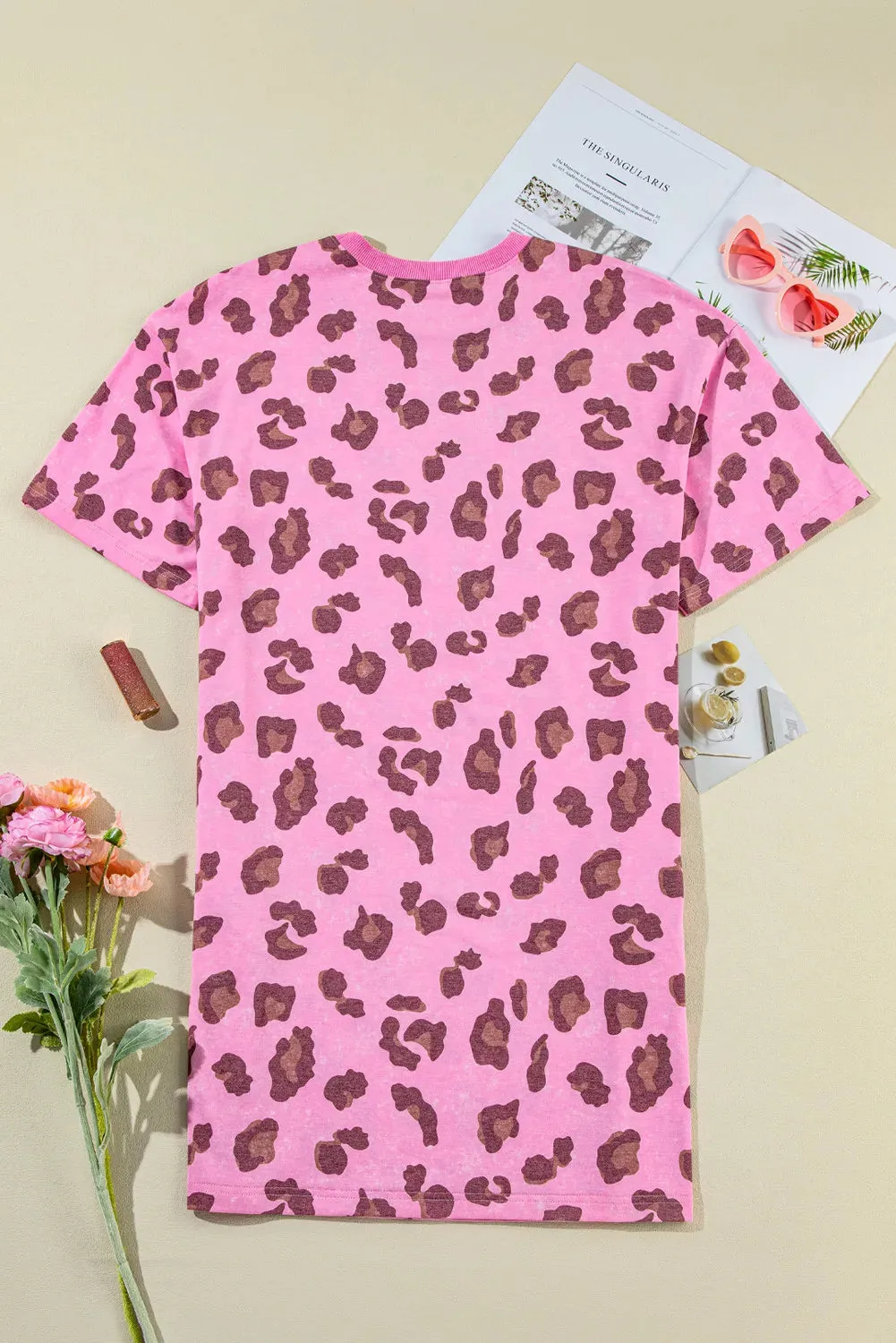 Leopard Round Neck Mini Tee Dress sold by Charming Charlie product image thumbnail 2