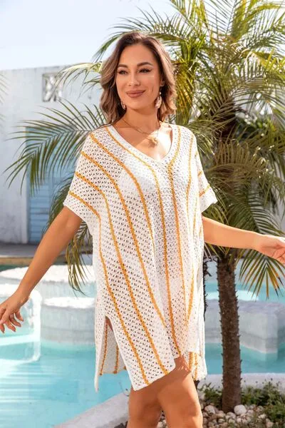 Openwork V-Neck Short Sleeve Cover Up sold by Charming Charlie product image thumbnail 3