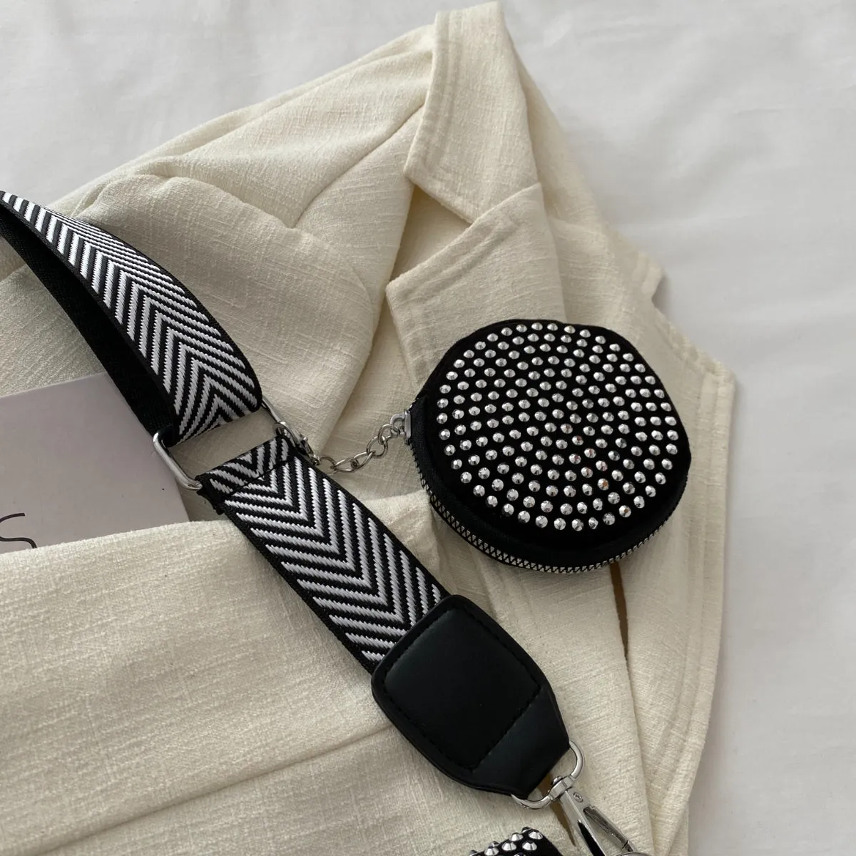 Studded Adjustable Strap Crossbody Bag sold by Charming Charlie product image thumbnail 5