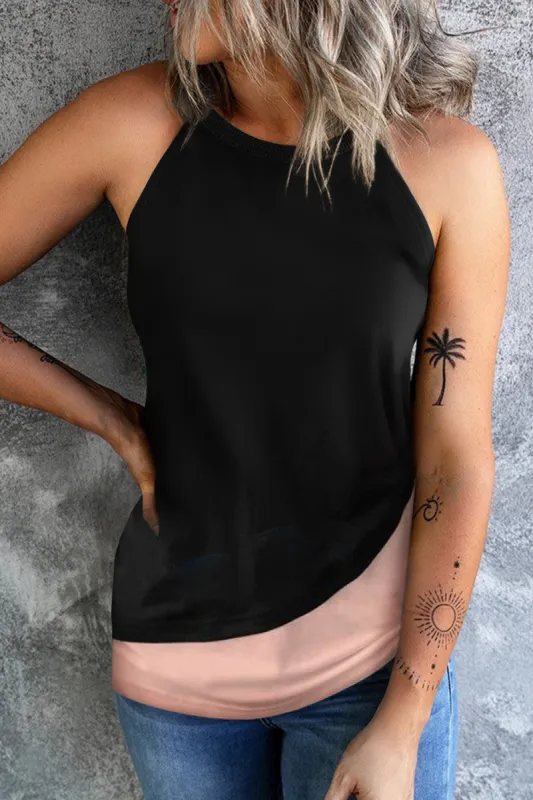 Contrast Grecian Neck Tank sold by Charming Charlie