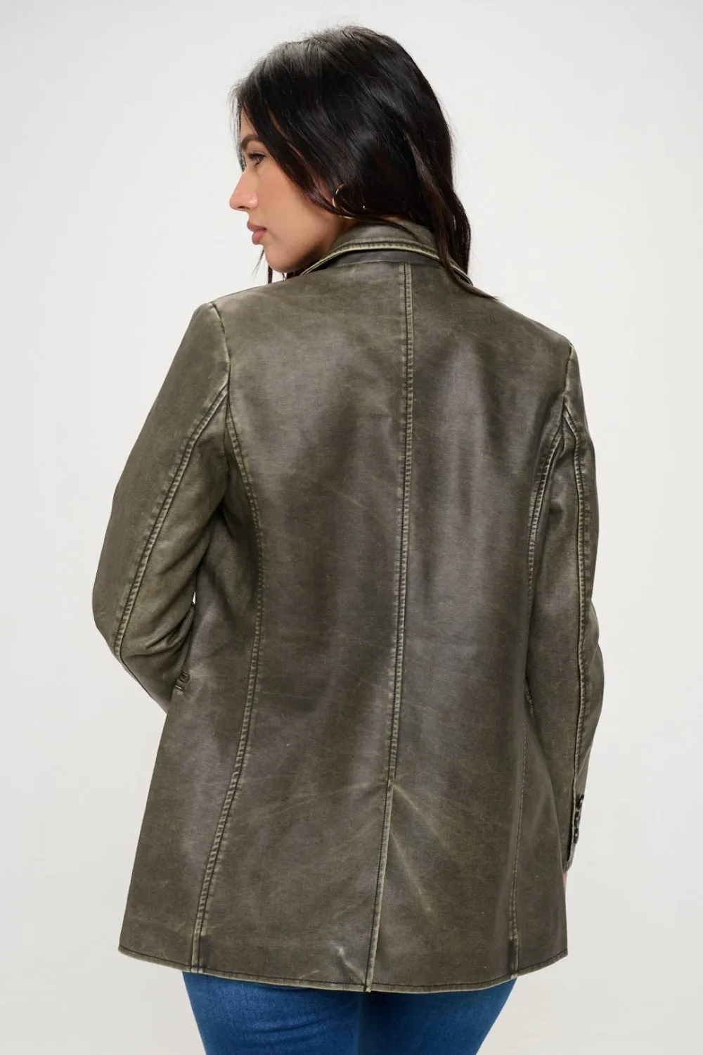 Coalition LA Single-Breasted Vegan Leather Blazer sold by Charming Charlie product image thumbnail 5