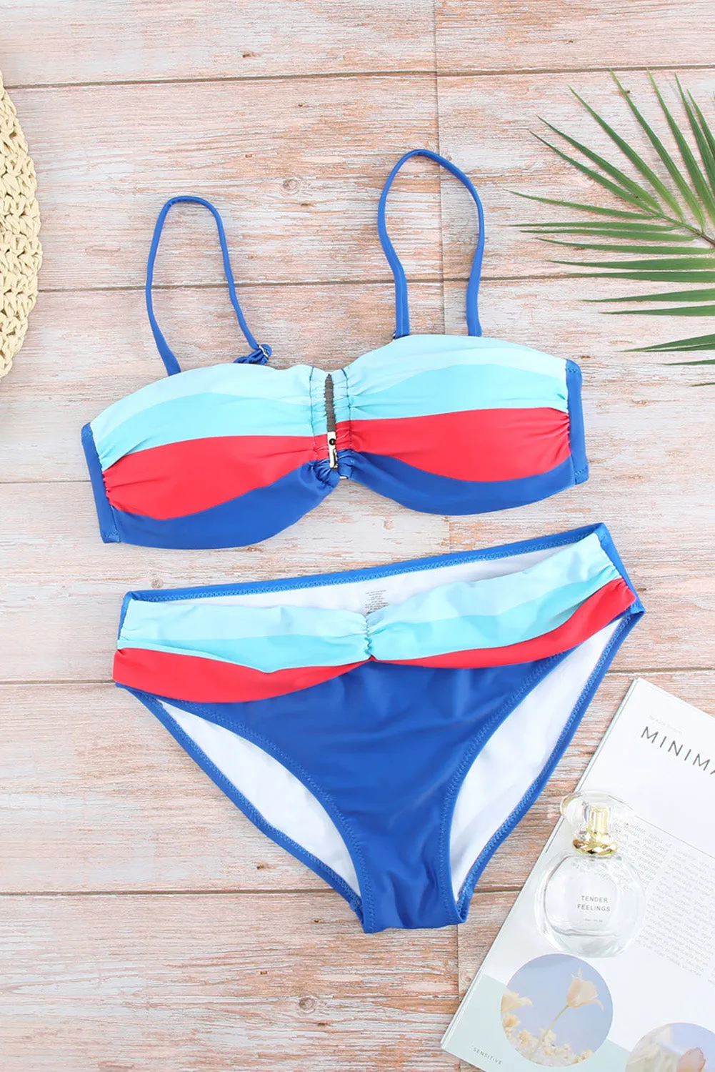 Contrast Spaghetti Strap Bikini Set sold by Charming Charlie product image thumbnail 5