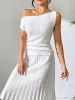 Single Shoulder Short Sleeve Knit Top sold by Charming Charlie