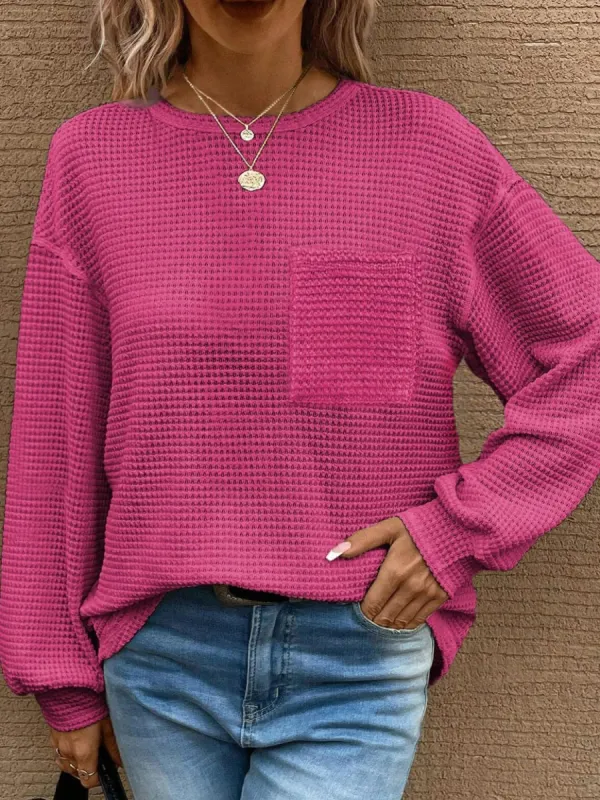 Round Neck Long Sleeve T-Shirt sold by Charming Charlie