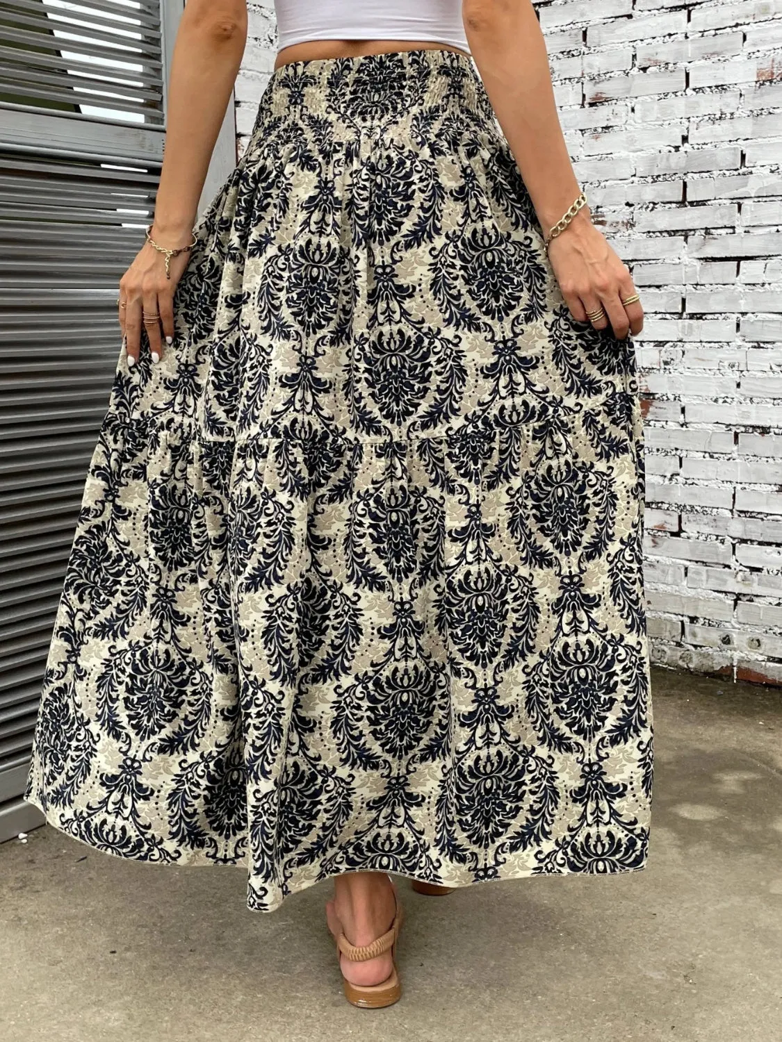 Printed Elastic Waist Maxi Skirt sold by Charming Charlie product image thumbnail 2