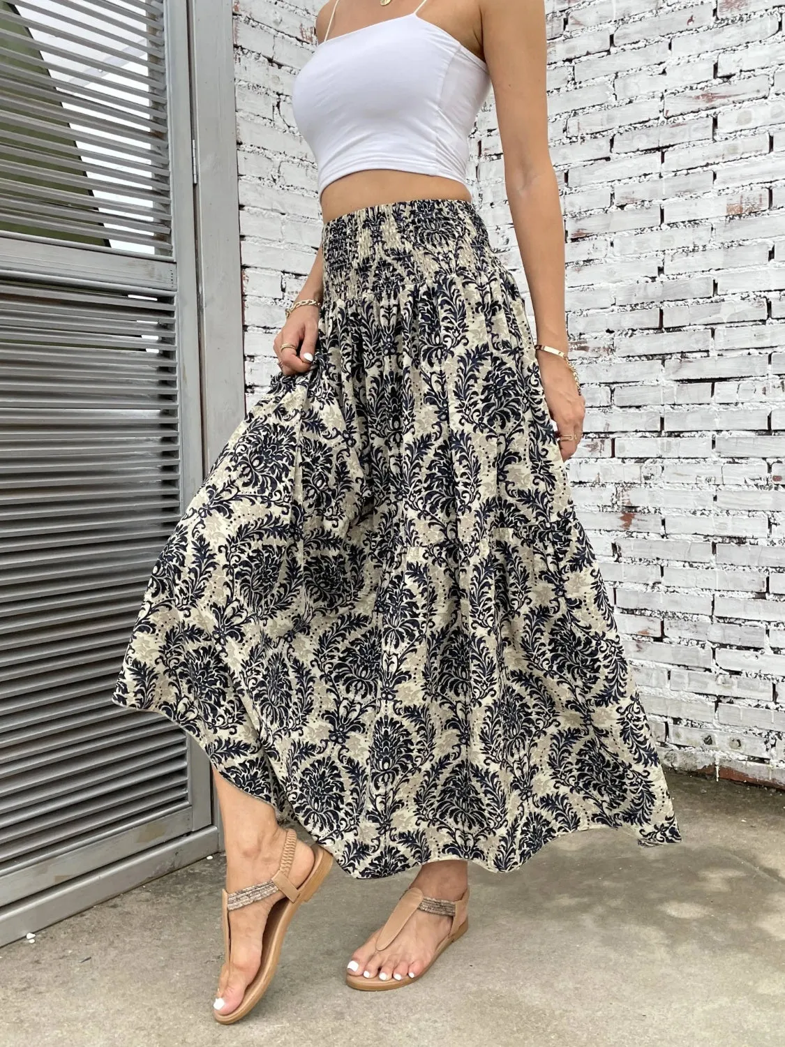 Printed Elastic Waist Maxi Skirt sold by Charming Charlie product image thumbnail 4
