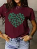 Full Size Lucky Clover Round Neck Short Sleeve T-Shirt sold by Charming Charlie