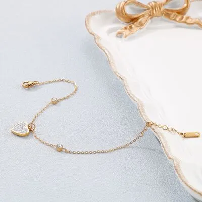 Inlaid Rhinestone Titanium Steel Heart Bracelet sold by Charming Charlie product image thumbnail 3