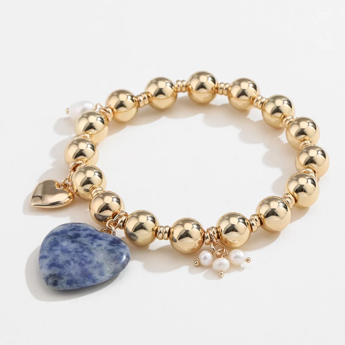 Natural Stone Gold-Plated Heart Bracelet sold by Charming Charlie product image thumbnail 2