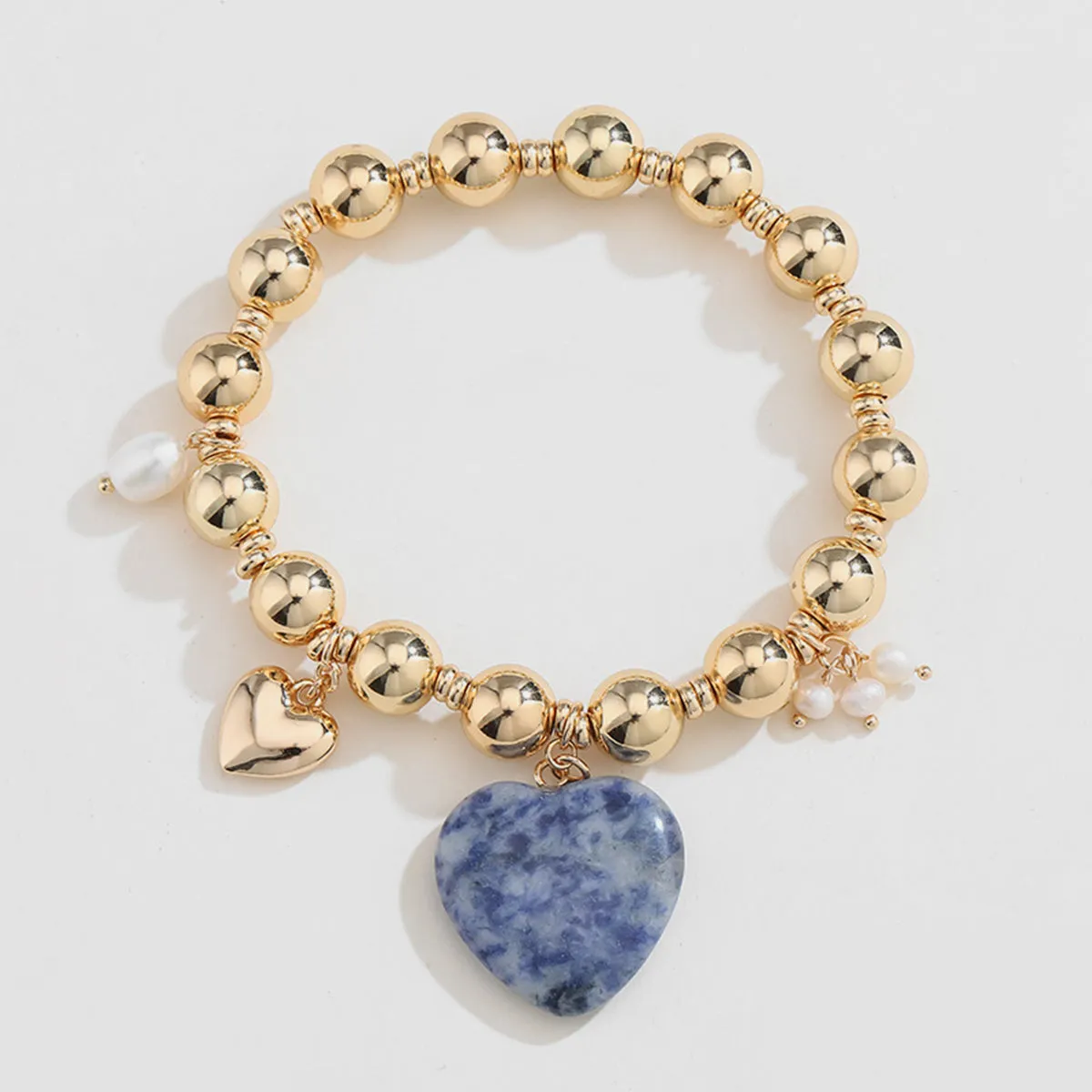 Natural Stone Gold-Plated Heart Bracelet sold by Charming Charlie product image thumbnail 3