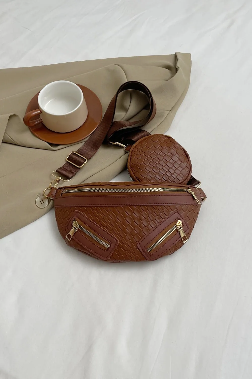 PU Leather Crossbody Bag with Coin Purse sold by Charming Charlie product image thumbnail 4