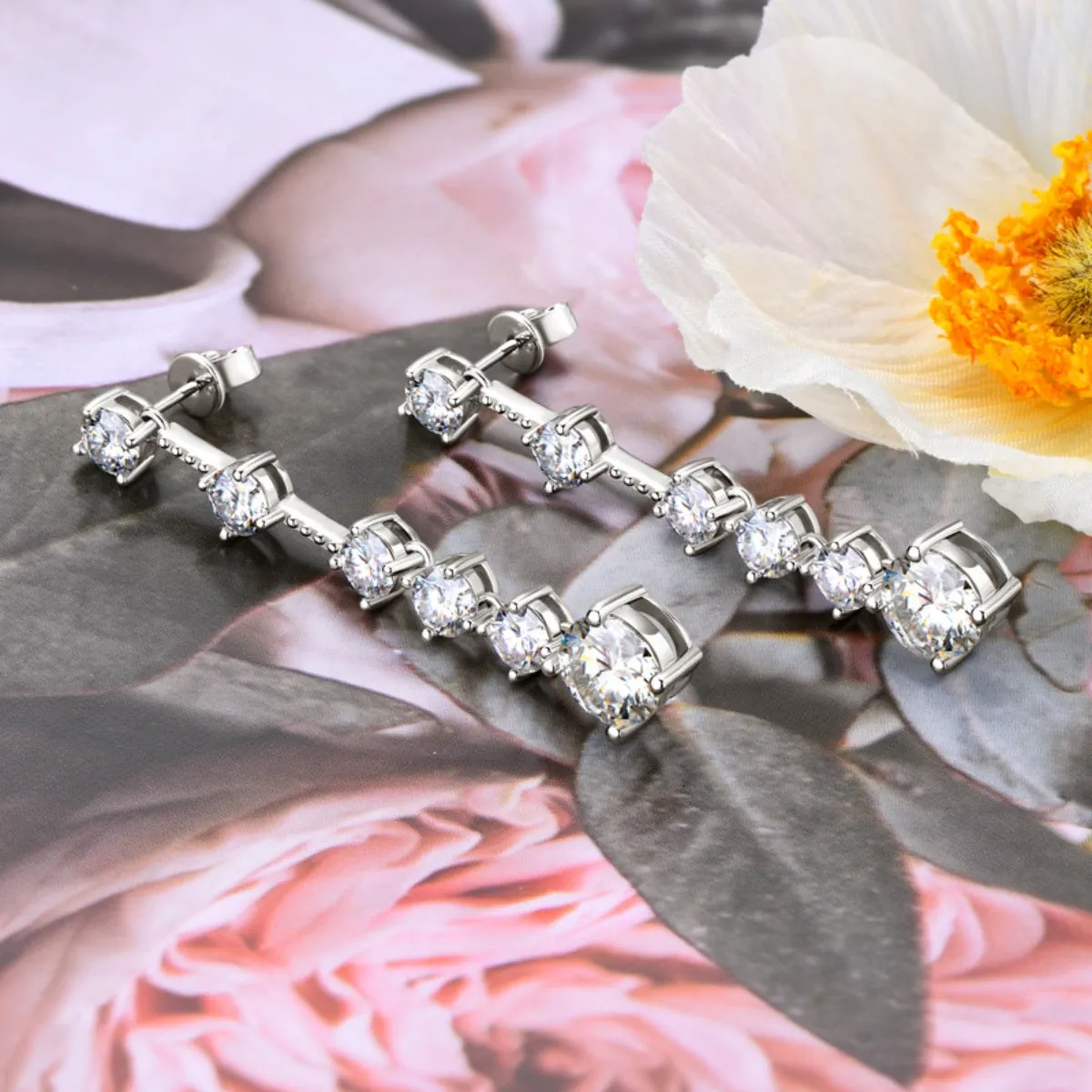 4 Carat Moissanite 925 Sterling Silver Earrings sold by Charming Charlie product image thumbnail 3