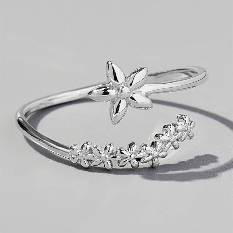 925 Sterling Silver Flower Ring sold by Charming Charlie