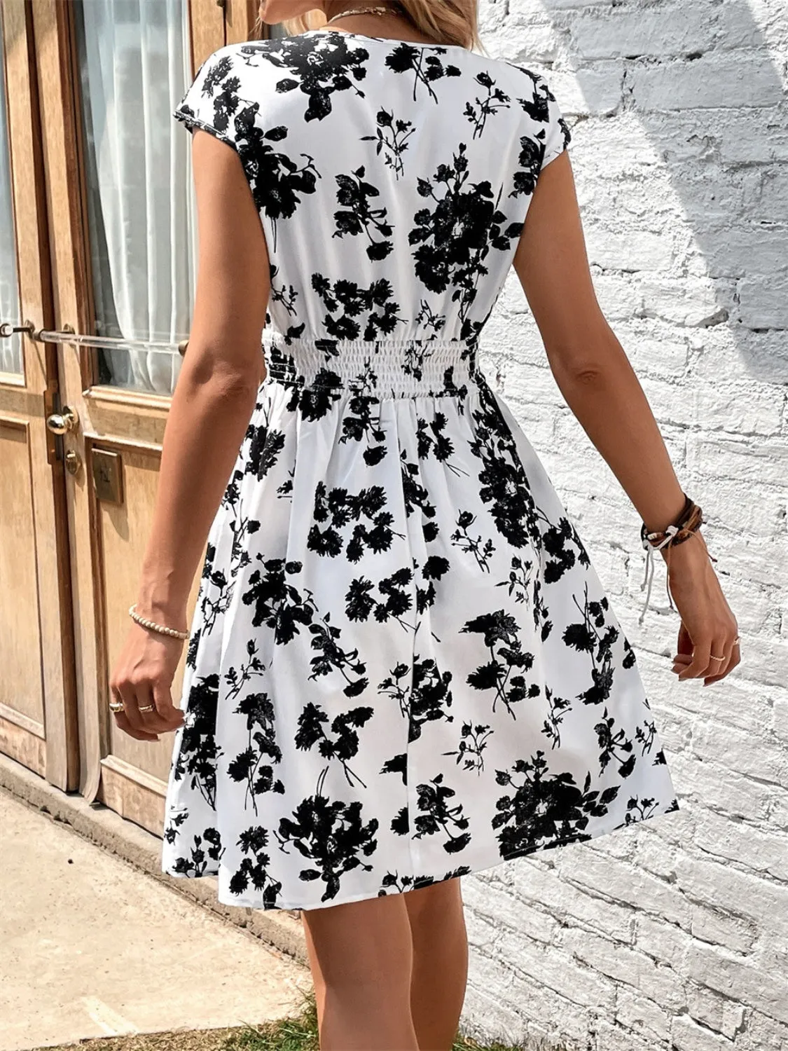 Printed Surplice Cap Sleeve Dress sold by Charming Charlie product image thumbnail 2
