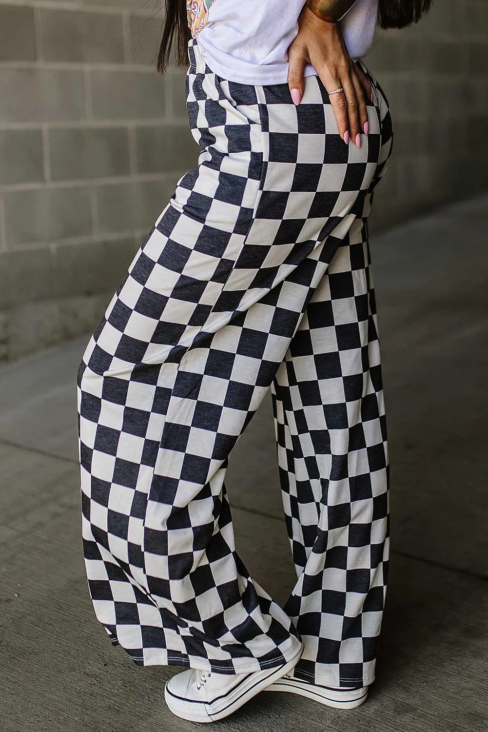 Checkered Wide Leg Pants sold by Charming Charlie product image thumbnail 2