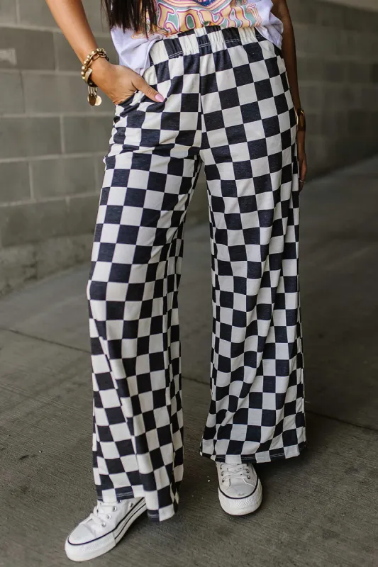 Checkered Wide Leg Pants sold by Charming Charlie