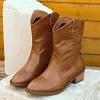 PU Leather Block Heel Boots sold by Charming Charlie