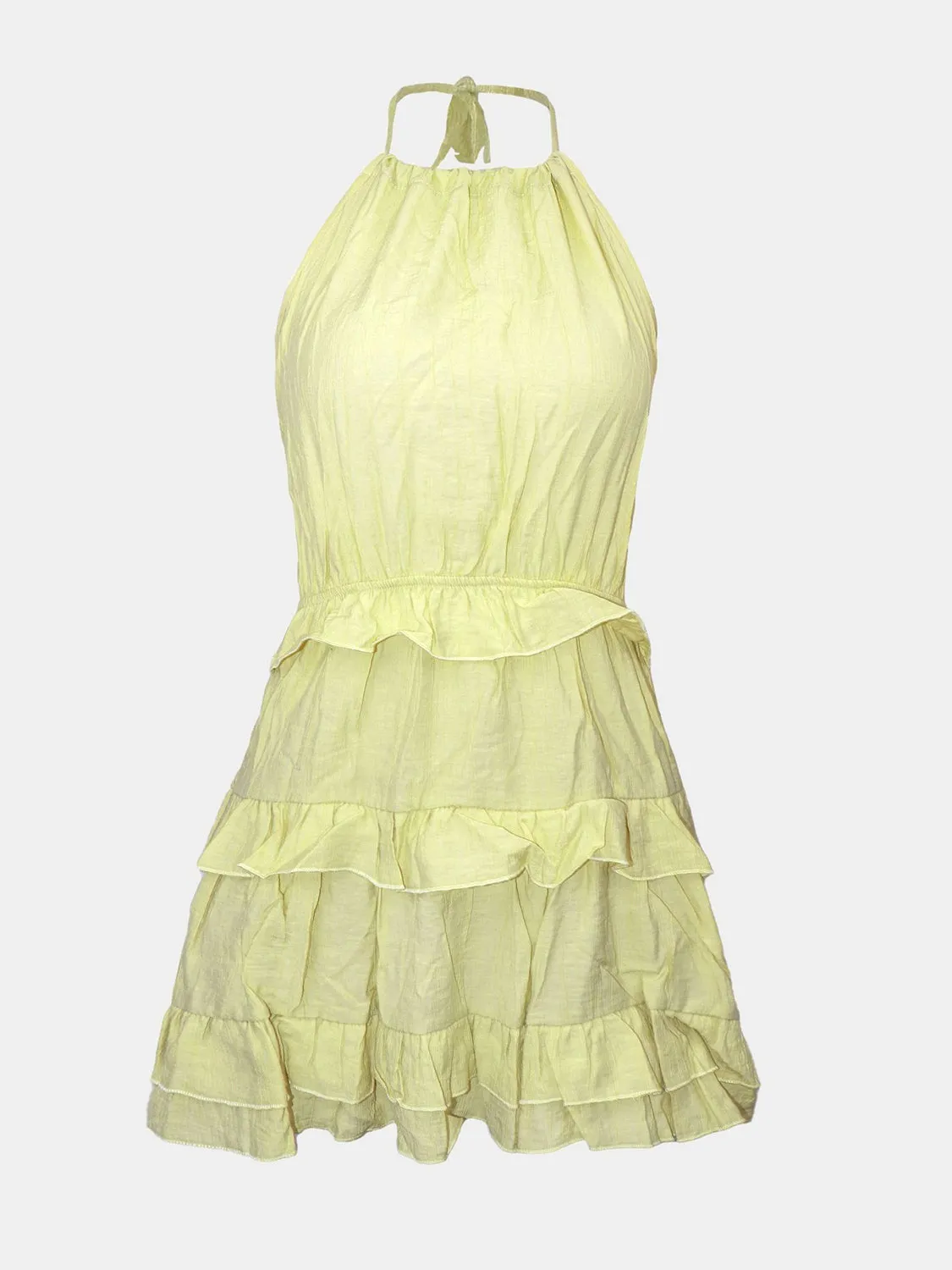 Ruffled Backless Halter Neck Mini Dress sold by Charming Charlie product image thumbnail 5