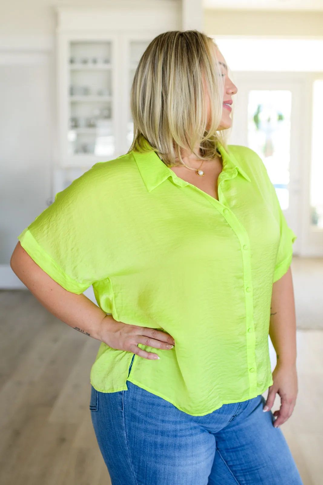 Bright Idea Button Down in Citrus sold by Charming Charlie product image thumbnail 5