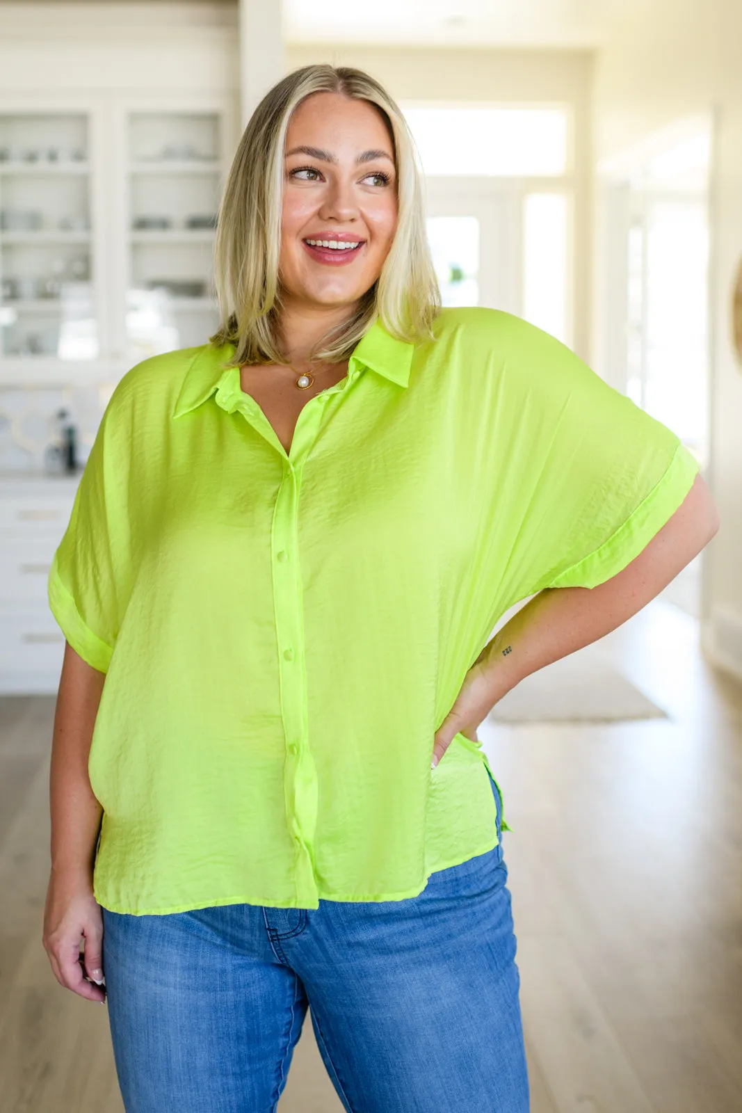 Bright Idea Button Down in Citrus sold by Charming Charlie product image thumbnail 2