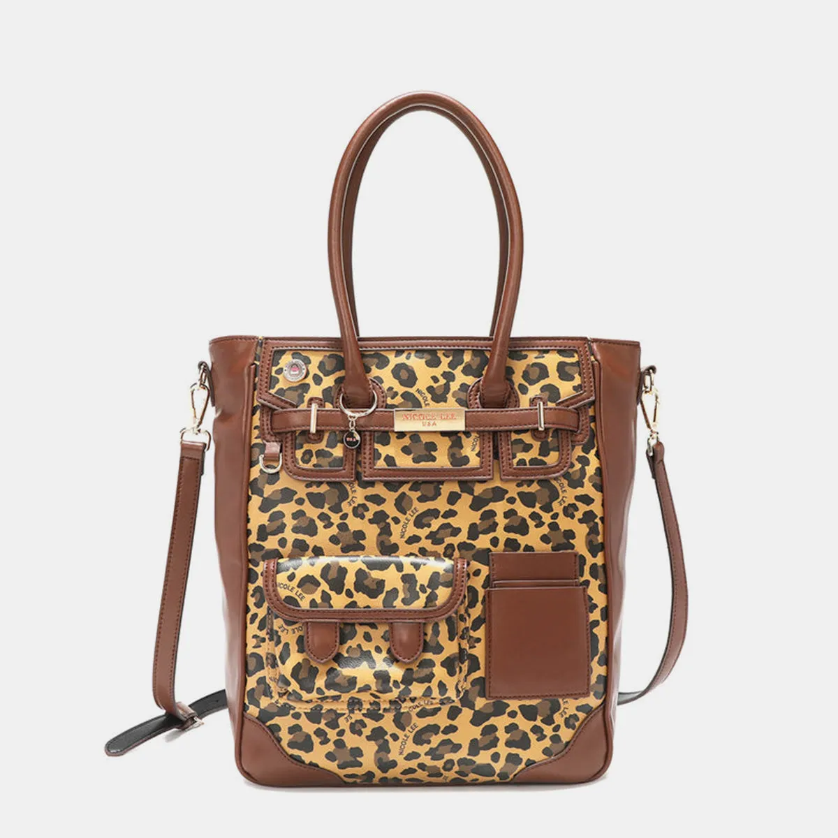 Nicole Lee USA Leopard Large Tote Bag sold by Charming Charlie product image thumbnail 3