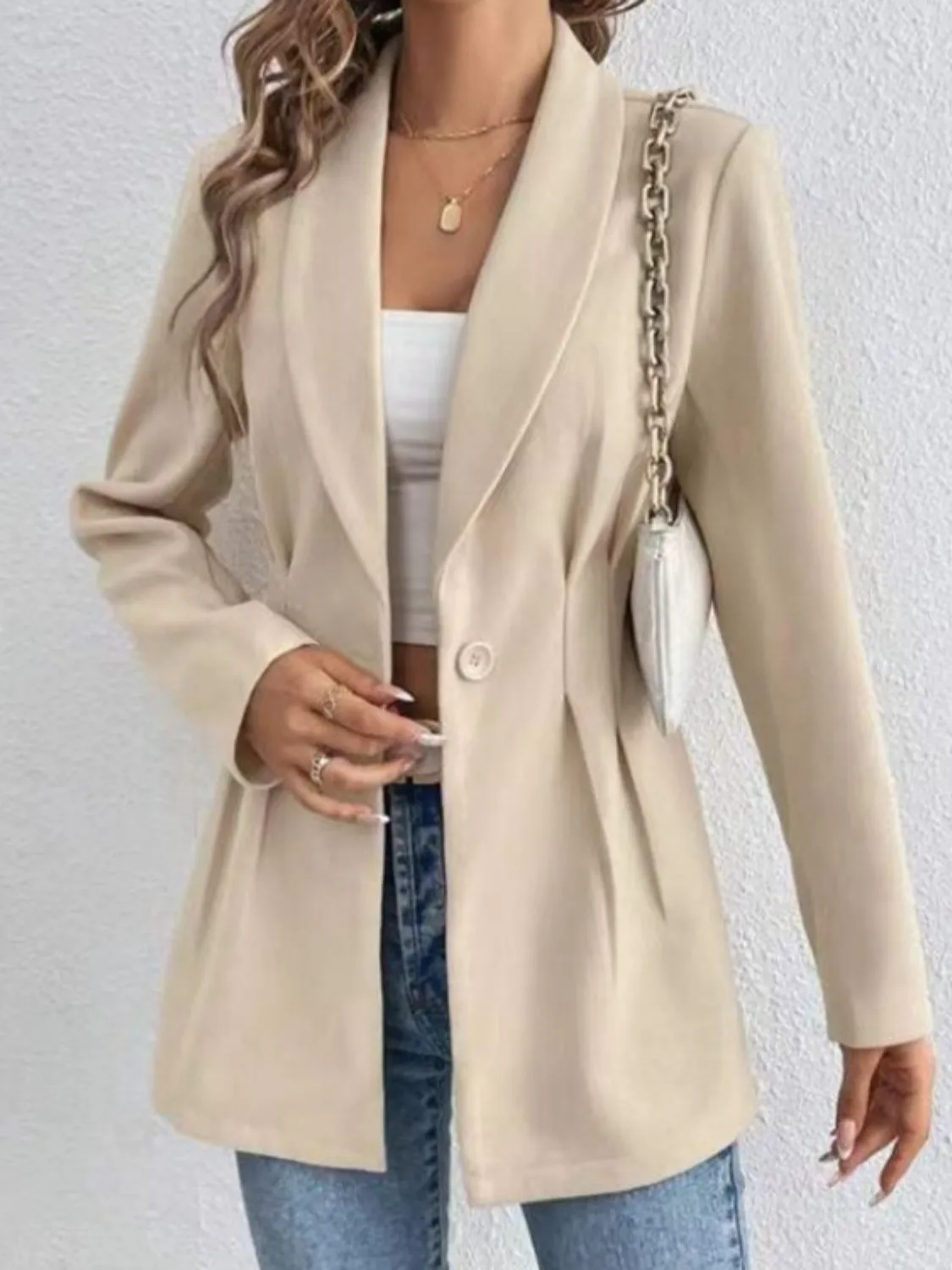 One Button Long Sleeve Blazer sold by Charming Charlie product image thumbnail 4
