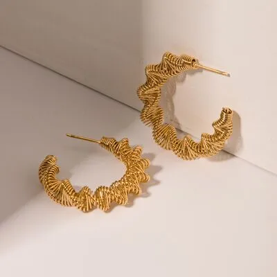 Gold-Plated Stainless Steel C-Hoop Earrings sold by Charming Charlie product image thumbnail 2