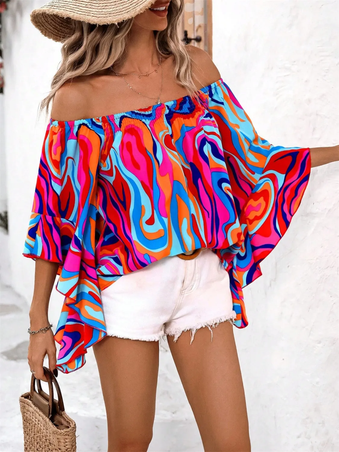 Printed Off-Shoulder Blouse sold by Charming Charlie product image thumbnail 3