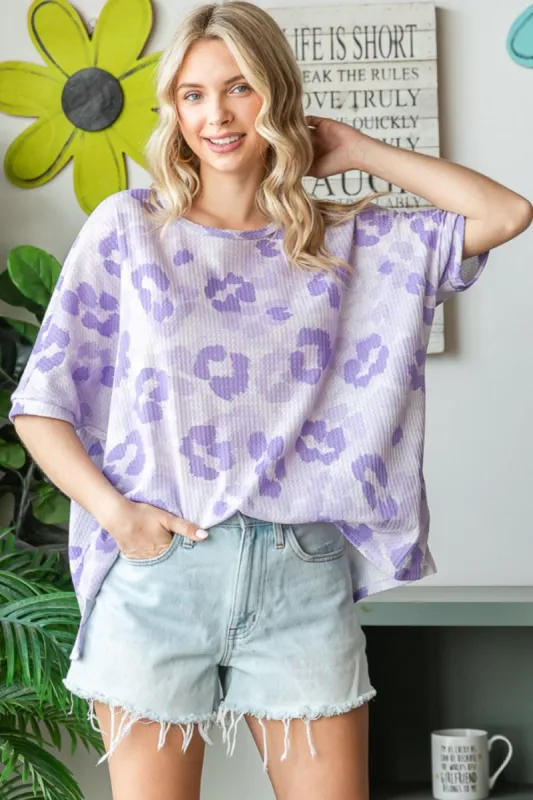 HOPELY Print Waffle Oversized T-Shirt sold by Charming Charlie