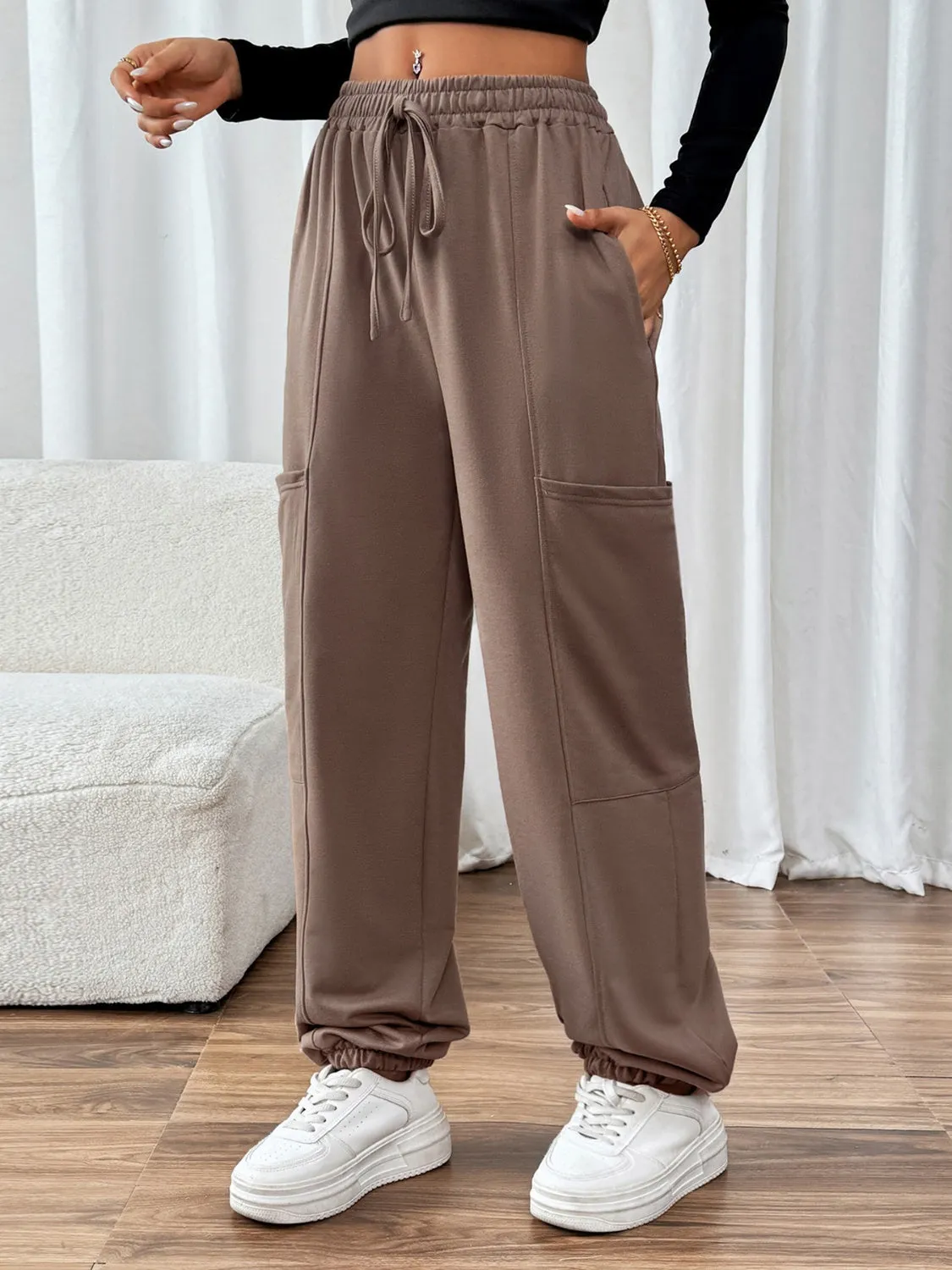 Tied Joggers with Pockets sold by Charming Charlie product image thumbnail 3