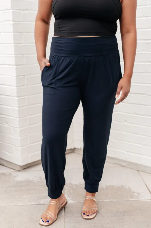 Always Accelerating Joggers in Nocturnal Navy sold by Charming Charlie