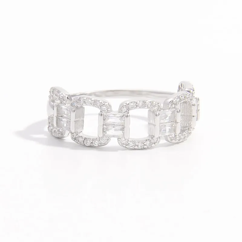 925 Sterling Silver Zircon Cutout Ring sold by Charming Charlie