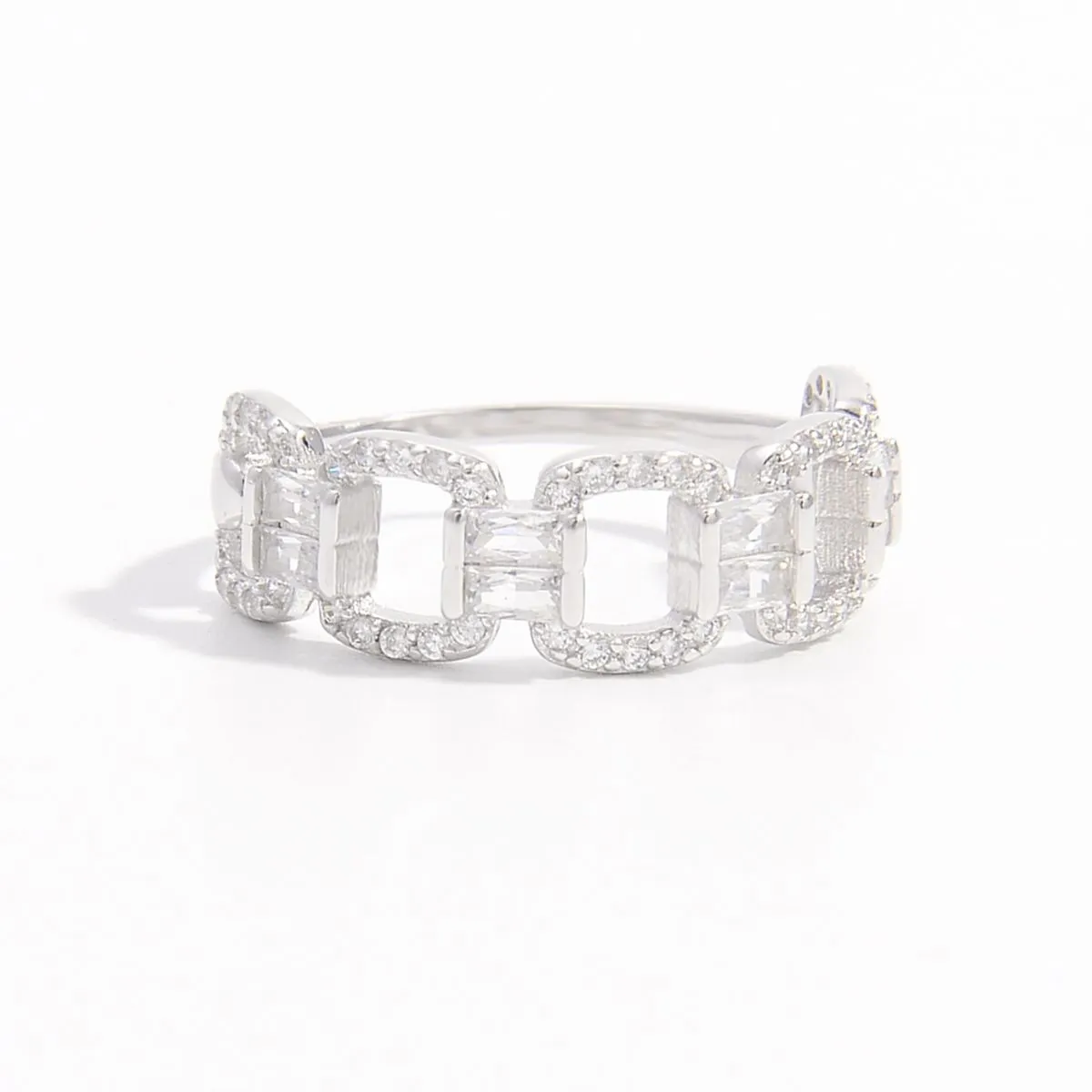 925 Sterling Silver Zircon Cutout Ring sold by Charming Charlie