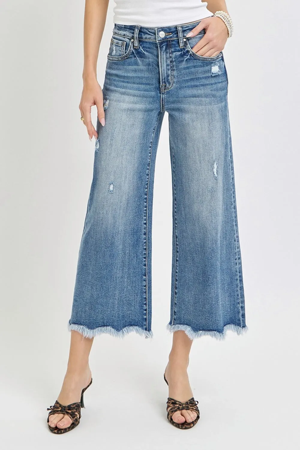 Risen High Rise Cropped Flare Jeans sold by Charming Charlie product image thumbnail 5