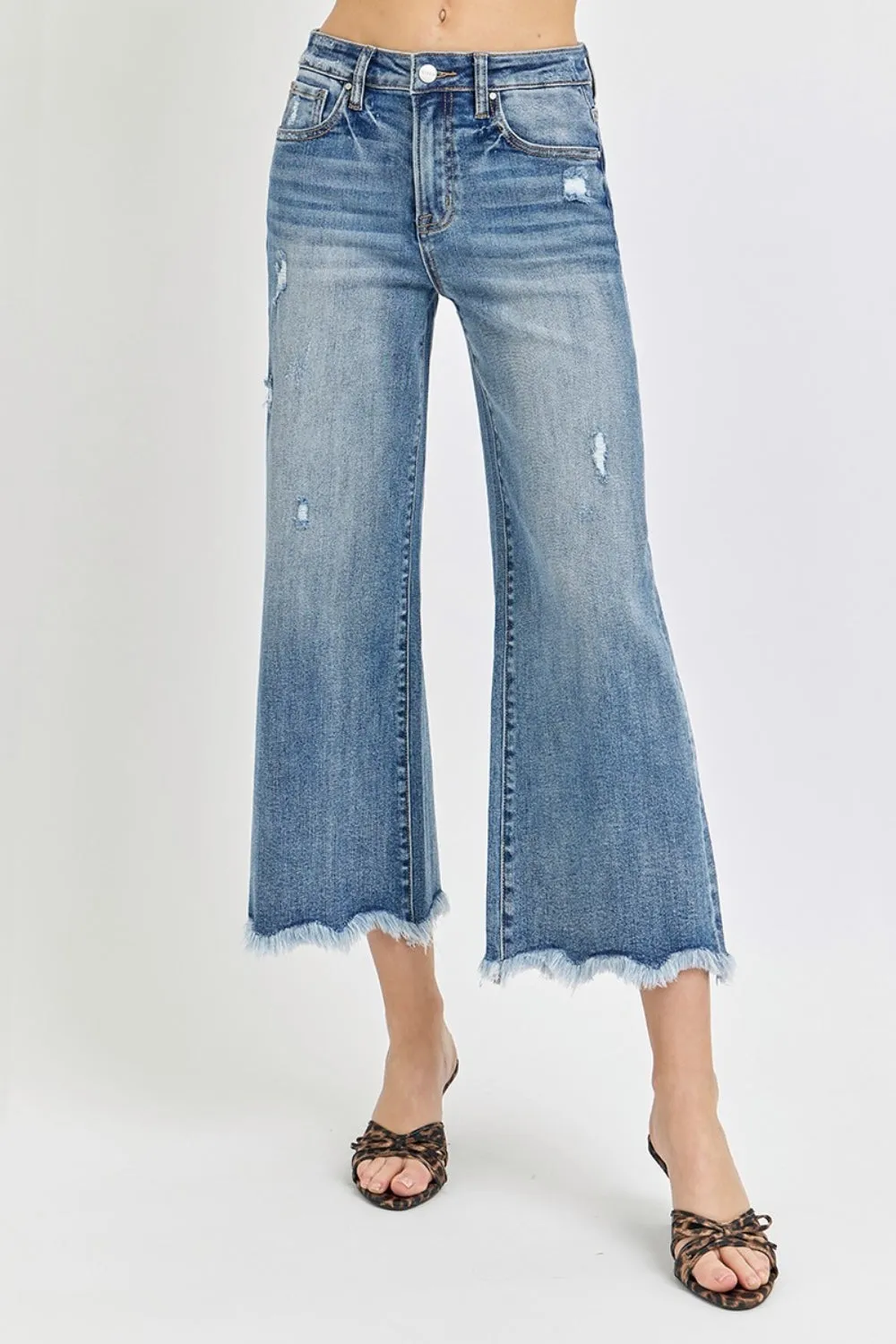 Risen High Rise Cropped Flare Jeans sold by Charming Charlie