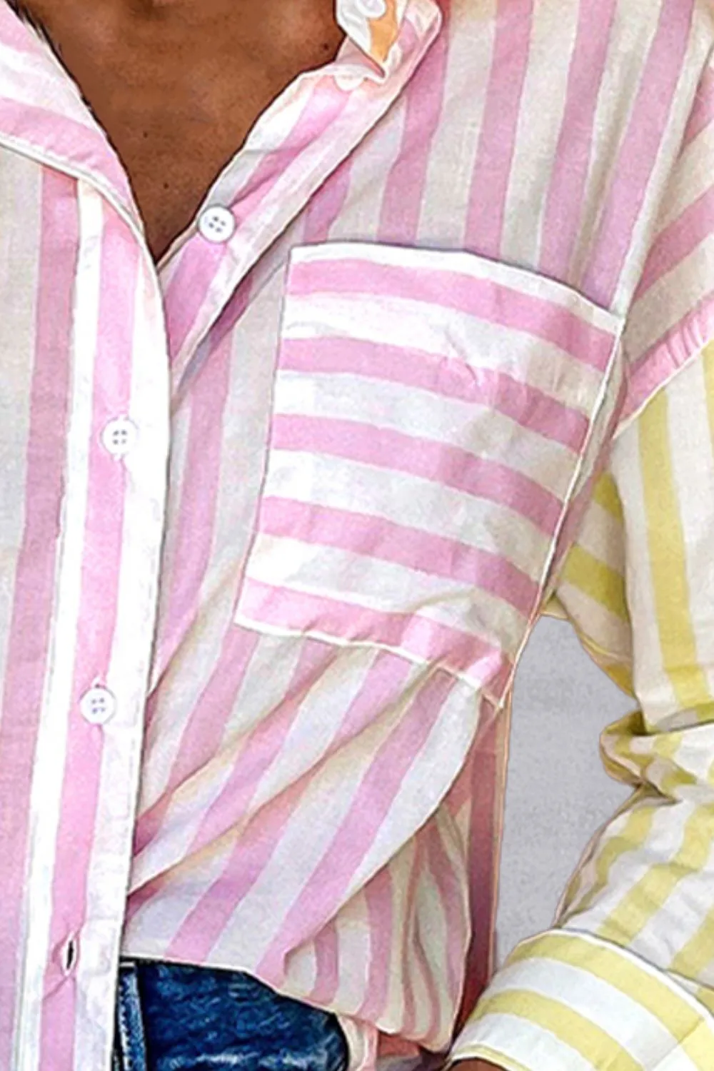 Striped Button Up Long Sleeve Shirt sold by Charming Charlie product image thumbnail 3