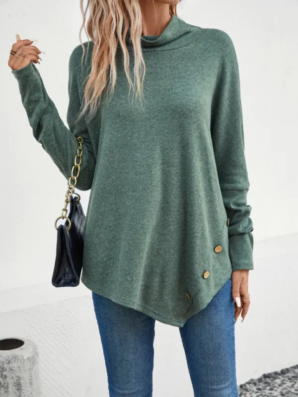 Mock Neck Long Sleeve T-Shirt sold by Charming Charlie