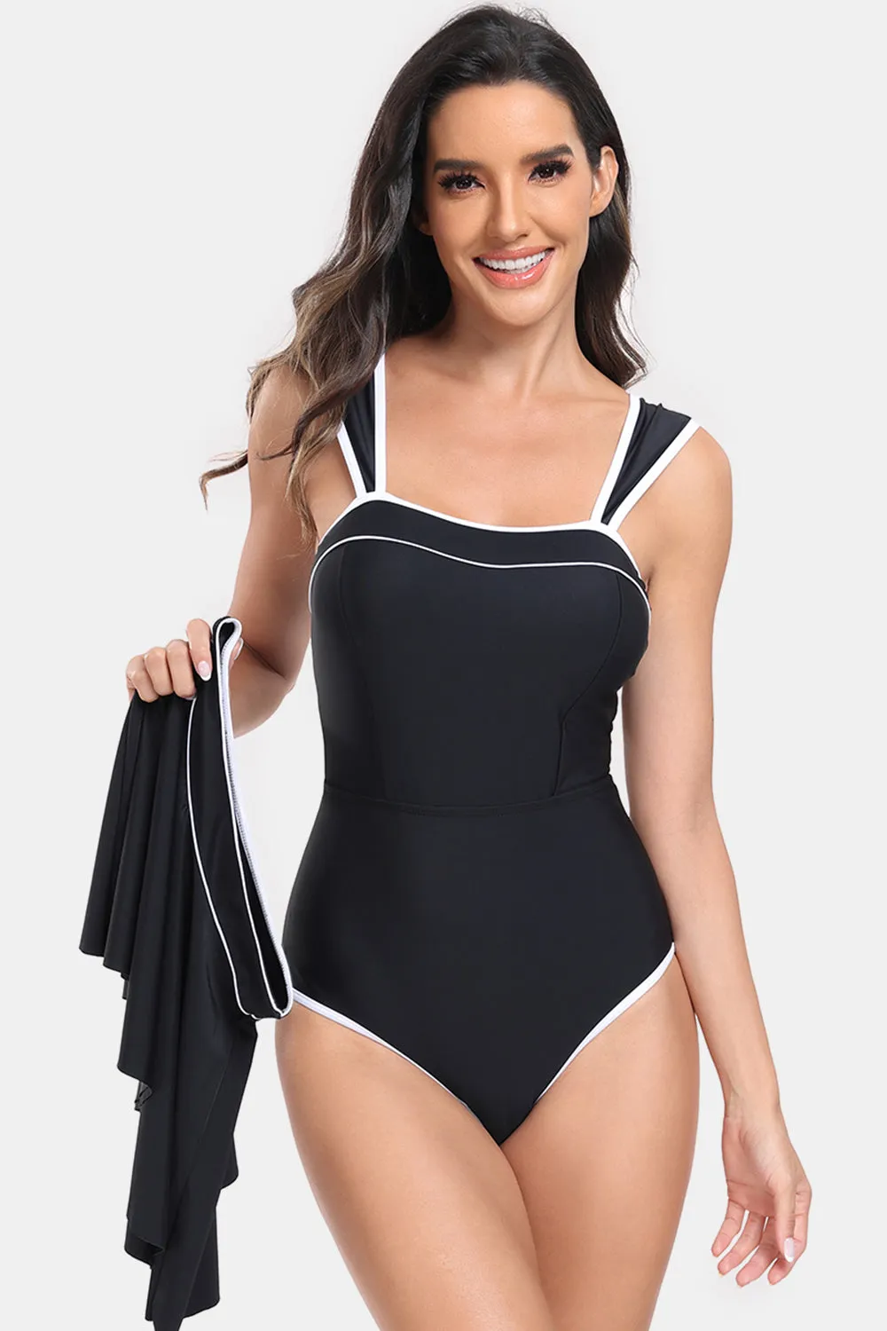 Contrast Trim Wide Strap Two-Piece Swim Set sold by Charming Charlie product image thumbnail 3