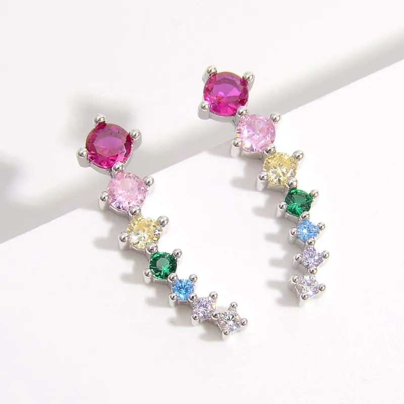 925 Sterling Silver Inlaid Zircon Earrings sold by Charming Charlie